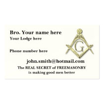 Personalize Square and Compasses MASONIC business cards
