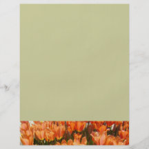 Personalize Theme Flyers Paper Orange Tulips