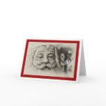 Personalize this Christmas Card, Sepia Santa