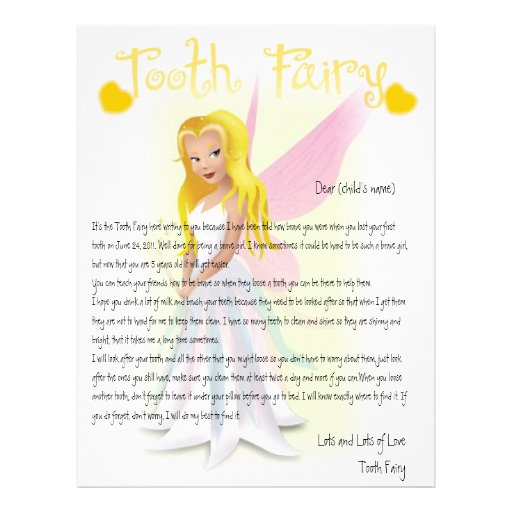 Personalize Tooth Fairy Magic Letterhead Template Zazzle