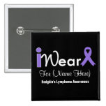 Personalize Violet Ribbon Hodgkin's Lymphoma Buttons