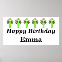 Personalize w/any name Green Fairy Birthday Banner Print