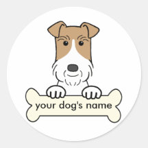 Personalize Wire Fox Terrier Sticker