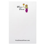Personalize with your web site url Wine Diva stationery