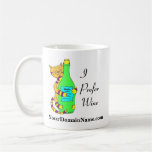 Personalize with your web site url Winey Cat Coffee Mug