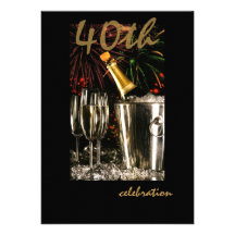 Personalized 40th Birthday Party Invitations
