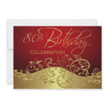 Personalized 80th Birthday Party Invitations