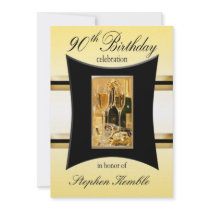 Personalized 90th Birthday Party Invitations