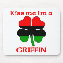 Personalized African American Kiss Me I'm Griffin mousepads