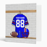 Personalized American Football Grid Iron jersey 3 Ring Binder