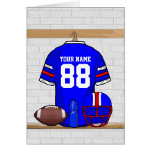 Personalized American Football Grid Iron jersey Greeting Card