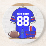 Personalized American Football Grid Iron jersey Drink Coasters