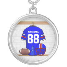 Personalized American Football Grid Iron jersey Custom Necklace