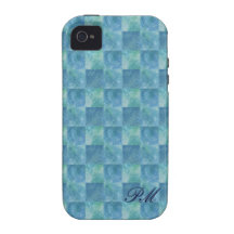 Personalized Aqua Checkers Case For The iPhone 4