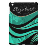 personalized aqua damask pattern girly Ipad case ipad mini cases