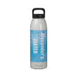 Personalized Aquatic Blue and Clear Water Bubbles water bottles