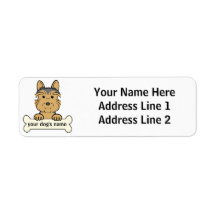 Personalized Australian Terrier Custom Return Address Label