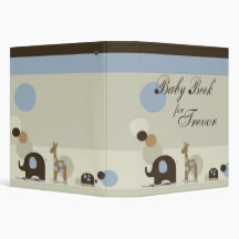 Personalized Baby Book with Stuffed Animals 3 Ring Binder