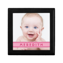 Personalized Baby Photo Name Jewellery Box - Girl