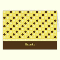 Personalized Baby Polka Dot Thank You Card (lemon) cards