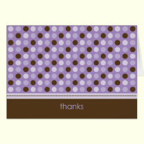 Personalized Baby Polka Dot Thank You Card (lilac) cards
