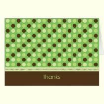 Personalized Baby Polka Dot Thank You Card (lime) cards