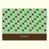 Personalized Baby Polka Dot Thank You Card (mint) cards