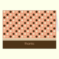 Personalized Baby Polka Dot Thank You Card (peach) cards