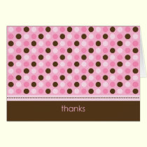 Personalized Baby Polka Dot Thank You Card (pink) cards