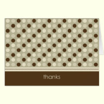 Personalized Baby Polka Dot Thank You Card (taupe) cards
