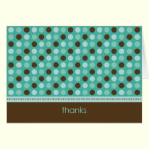 Personalized Baby Polka Dot Thank You Card (teal) cards