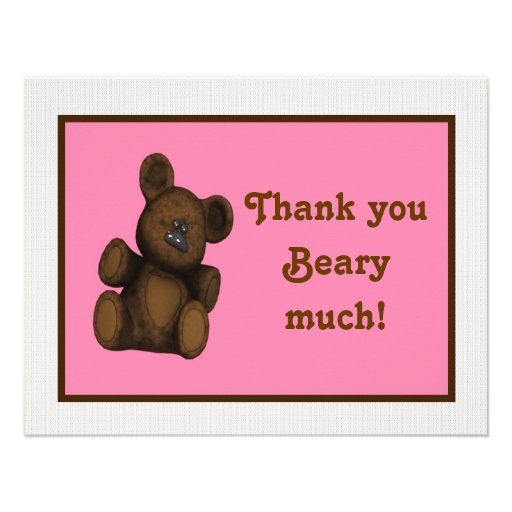 Personalized Baby shower thank you card Teddy Bear Invitations