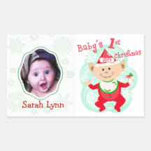 Personalized Baby's First Christmas Stickers