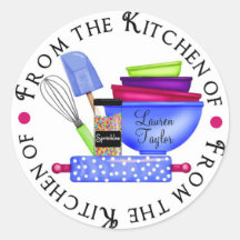 Personalized Baking Cooking Kitchen Stickers