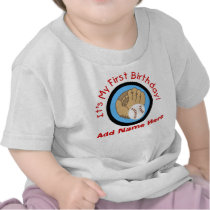 Personalized Baseball 1st Birthday  Tshirt