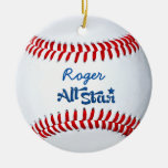 Personalized Baseball Player Gift Christmas Ornaments