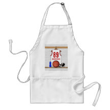 Personalized Basketball Jersey (white red) Apron