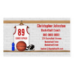 Personalized Basketball Jersey (white red) Business Card Templates