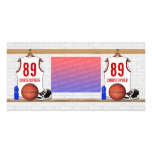 Personalized Basketball Jersey (white red) Photo Greeting Card