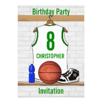 Personalized Basketball Jersey (whitegreen) invitations
