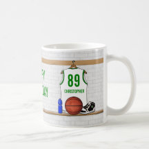Personalized Basketball Jersey (whitegreen) Mug
