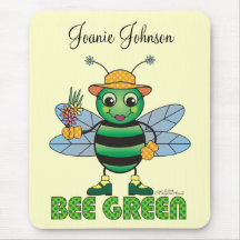 Personalized "Bee Green" Mouse Pad