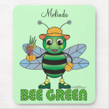 Personalized "Bee Green" Mouse Pad