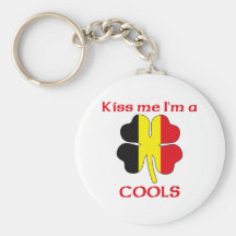 Personalized Belgian Kiss Me I'm Cools Keychain