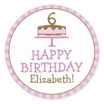 Personalized Birthday Cake Kids Birthday Stickers