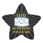 Personalized Birthday Cake Star Favour Sticker