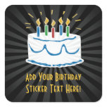 Personalized Birthday Cake Sticker or Favor Label