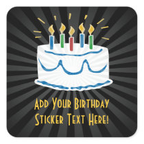 Personalized Birthday Cake Sticker or Favour Label