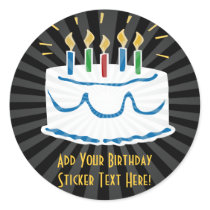 Personalized Birthday Cake Sticker or Favour Label