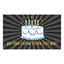 Personalized Birthday Cake Sticker or Wine Label